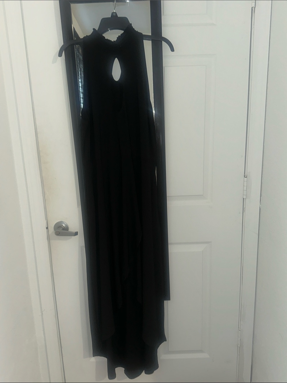 VENUS Black High Neck Maxi Dress with Front Keyhole